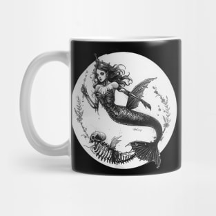 Gothic Mermaid Queen Skeleton Spooky Horror Halloween Witchy Punk Mug